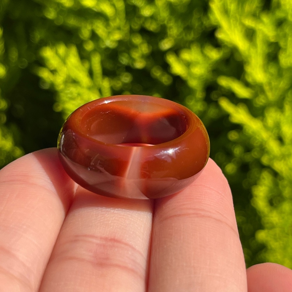 Size 7.5 unique banded agate ring 1494
